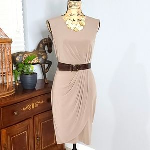 CALVIN KLEIN TAUPE MIDI DRESS